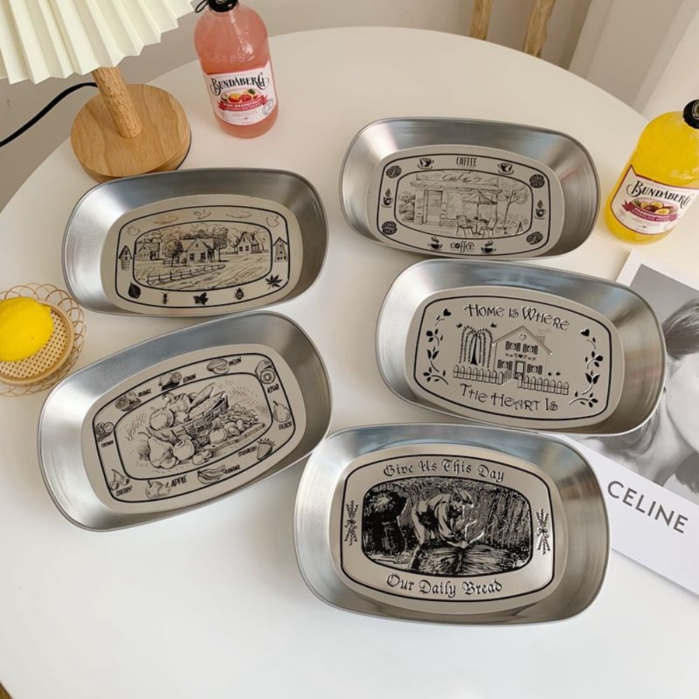 Food And Snacks For Picnic - 2 Pezzi Vassoio Vintage Americano in