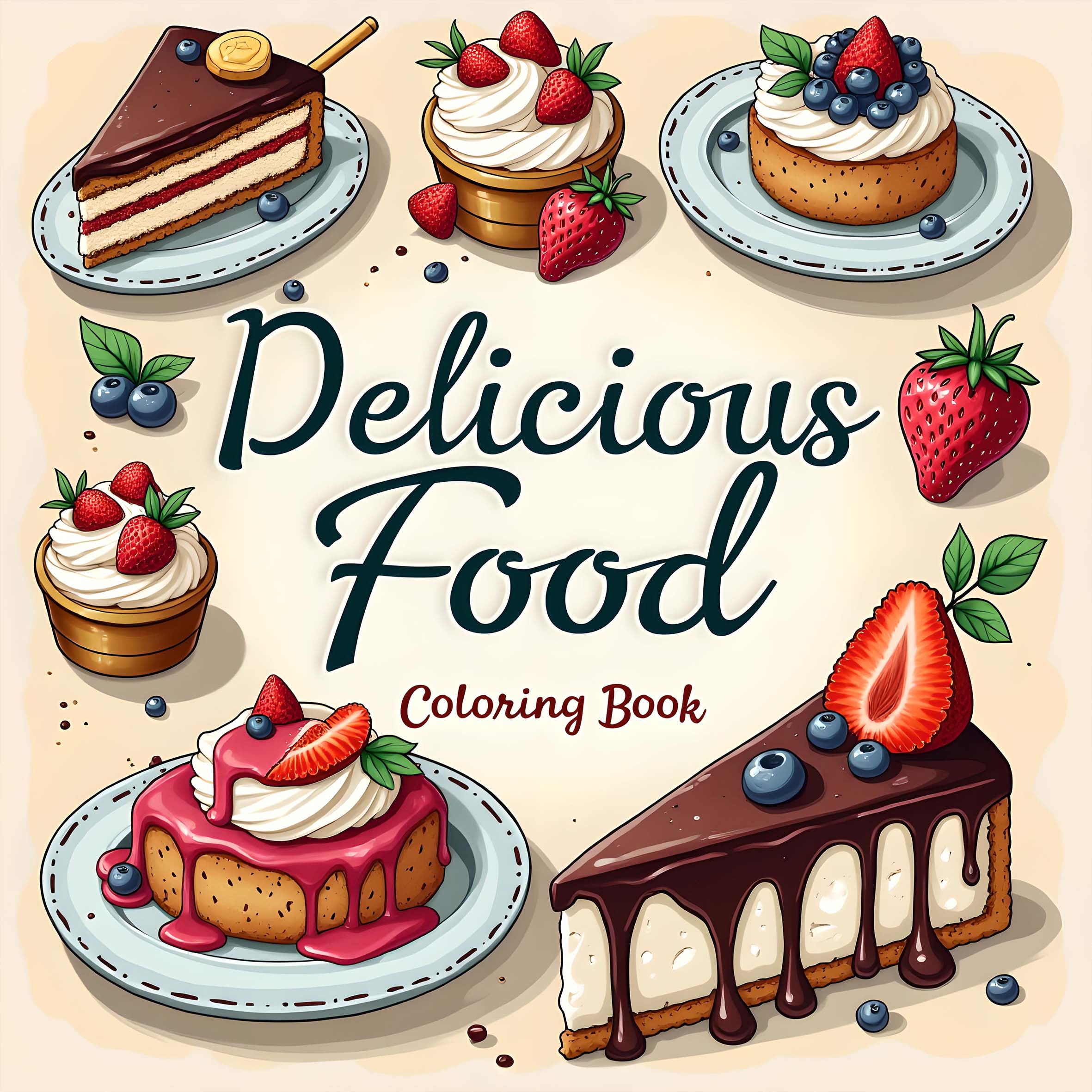 Food Snacks Coloring Book - 1 libro da colorare artistico a