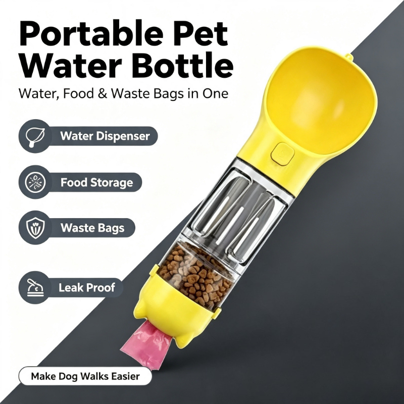 Food Snacks For Hiking - Bottiglia d'Acqua Portatile 4-in-1 per Animali