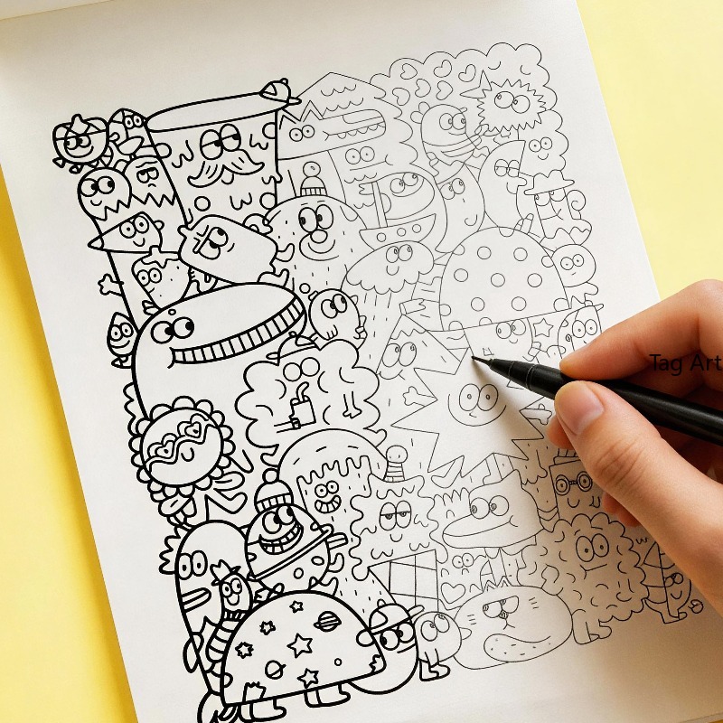 Food Snacks Coloring Book - Libro illustrato per alleviare l'ansia, album