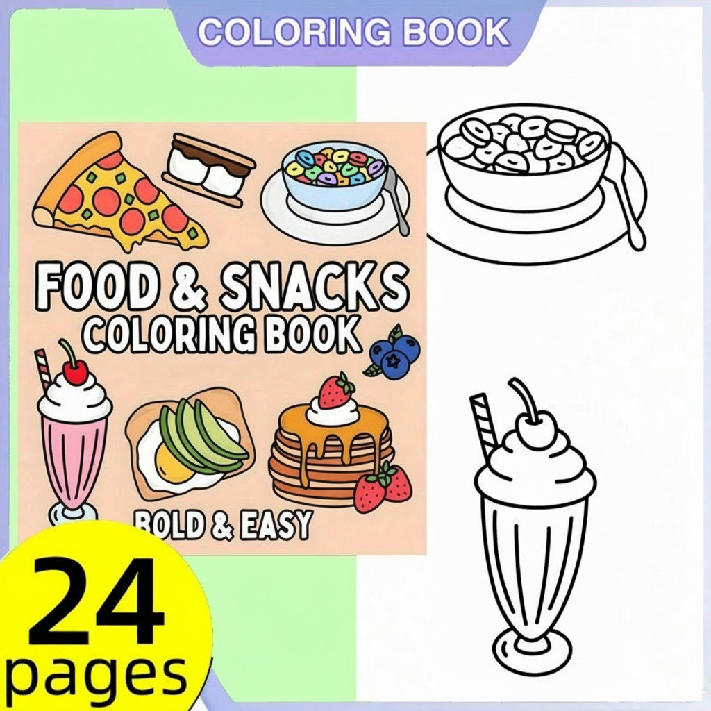 Nuovo Libro da Colorare a Tema - Food Snacks Coloring Book recensione e prezzo