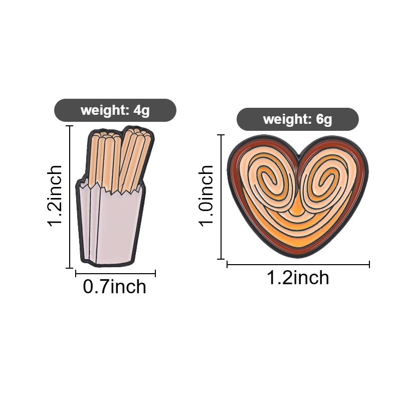 Spilla smaltata a forma di cuo - Food Snacks In Spanish recensione e prezzo
