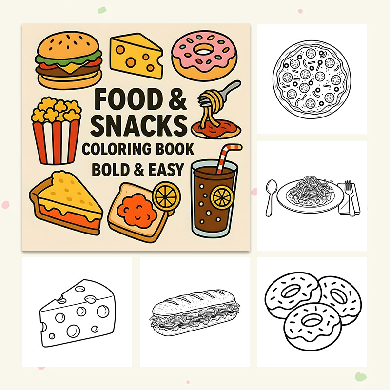 Libro da colorare a tema cibo  - Food Snacks Coloring Book recensione e prezzo